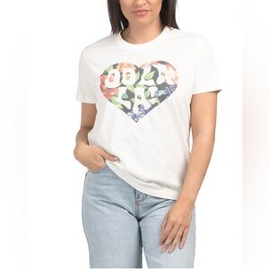 BRAND NEW WITH TAGS Johnny Was Oolala White Graphic T-Shirt. Women’s Sz Small.